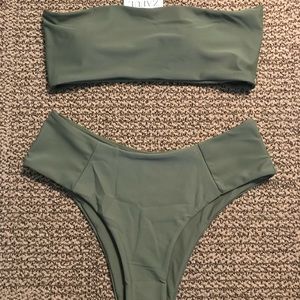*BRAND NEW* Zaful High Waisted Bandeau Swim Suit L